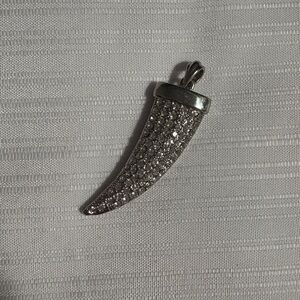 Rhinestone Shark Tooth Pendant